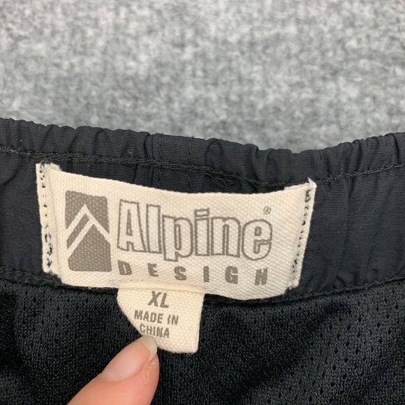 Alpine Design Short Mens XL Extra Large Black Mesh Lined Belted Nylon Zip Pocket - Picture 4 of 12